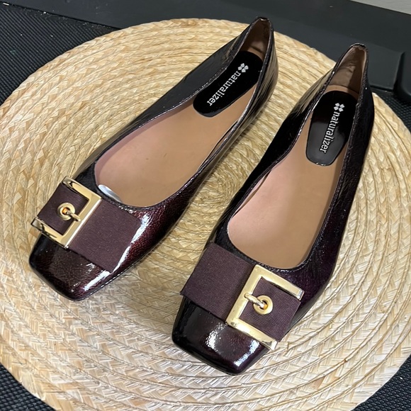 Naturalizer Shoes - Naturalizer Patent Leather Square Toe Ballet Flat Size 7.5